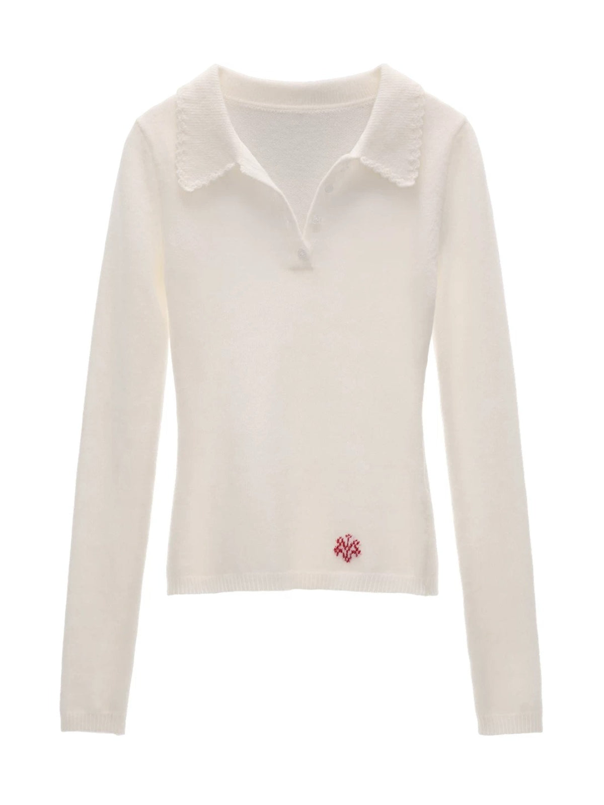 Crochet V-Neck Puff Sleeve Knit
