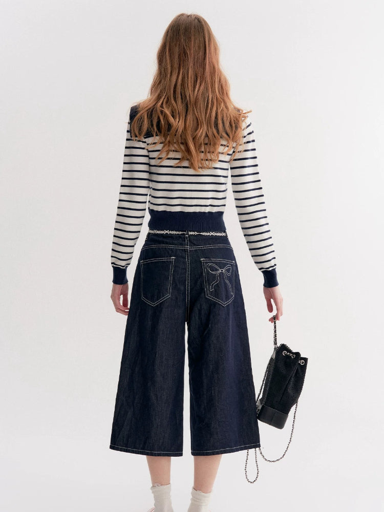Striped Knit Cape Set