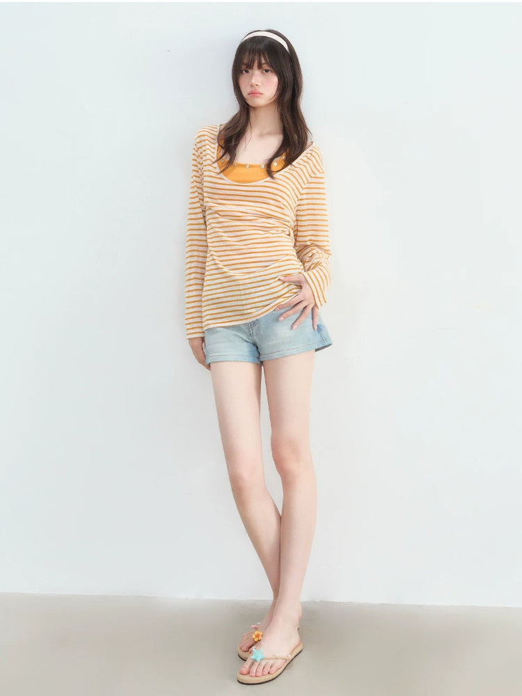 Striped Halter Top Set