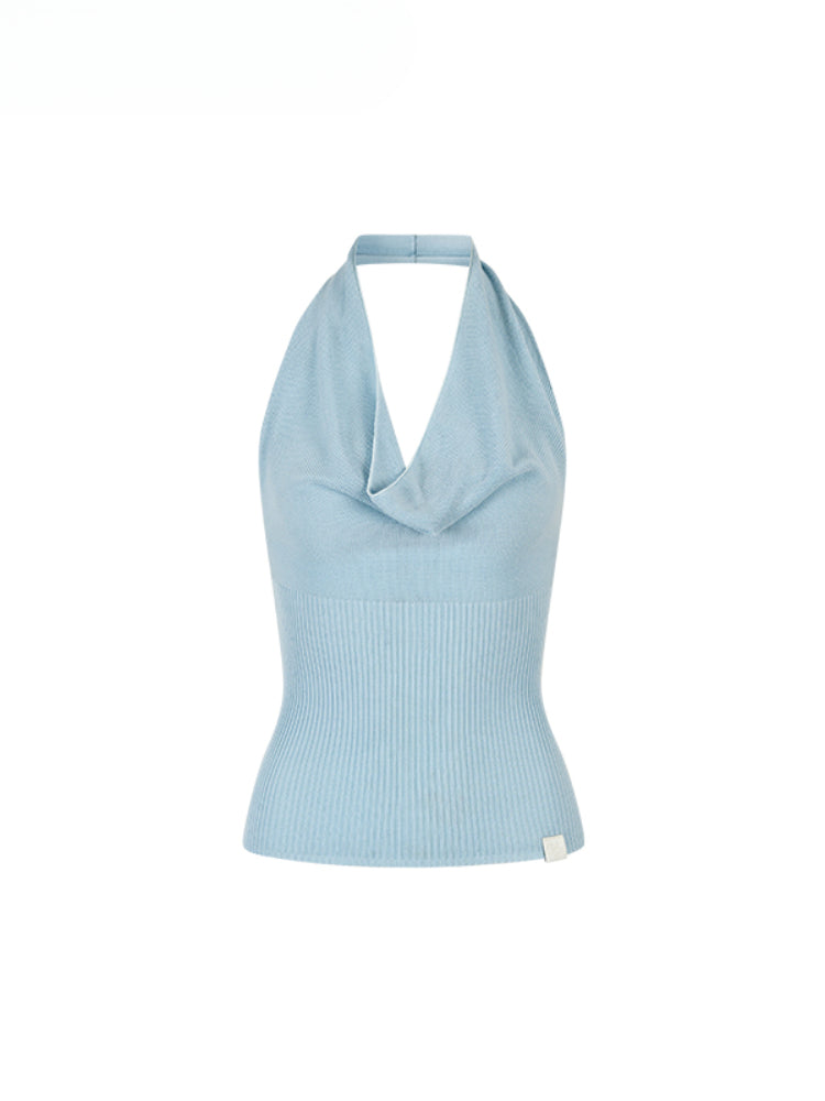 Heavy-duty Knitted Draped Neck Tank Top Set