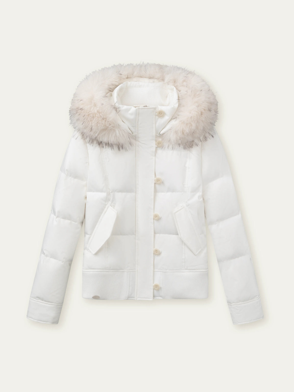 Vintage Fitted White Down Jacket