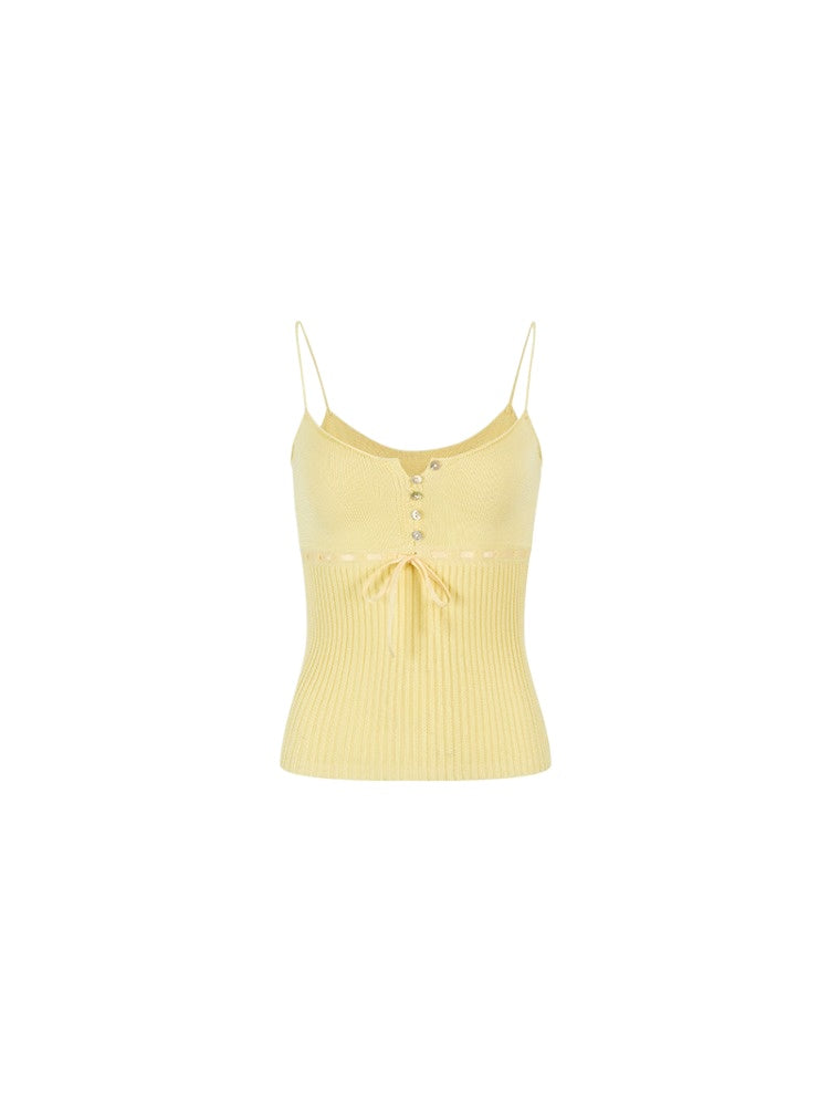 Button Lyocell Knit Tank Top
