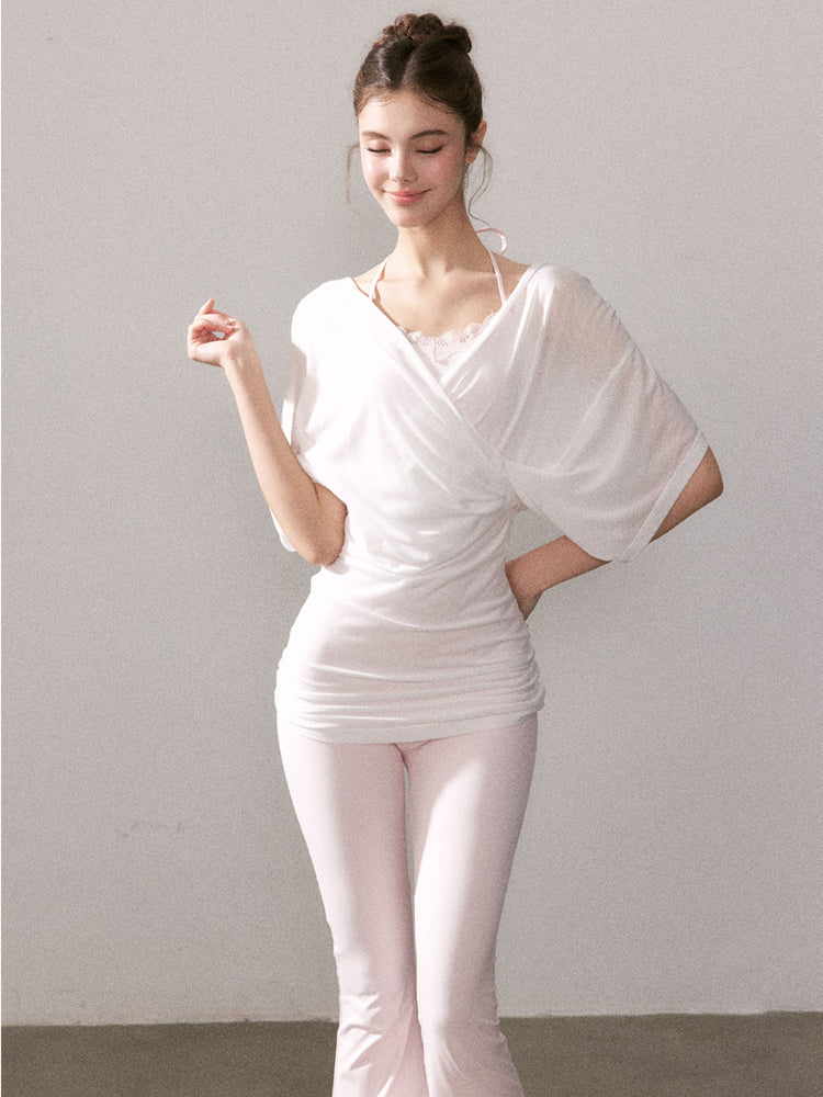 Lyocell Sun-protection Knit Short-Sleeve T-shirt