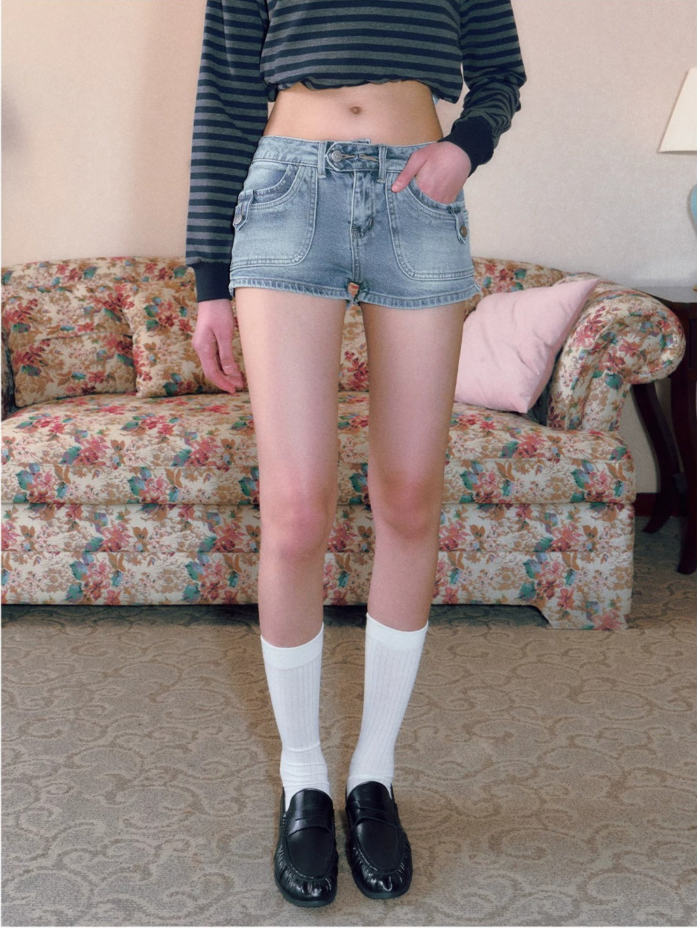 Vintage Low-Rise Denim Shorts
