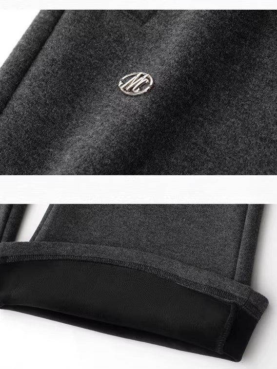 Fleece Lined Drawstring Flare Pants