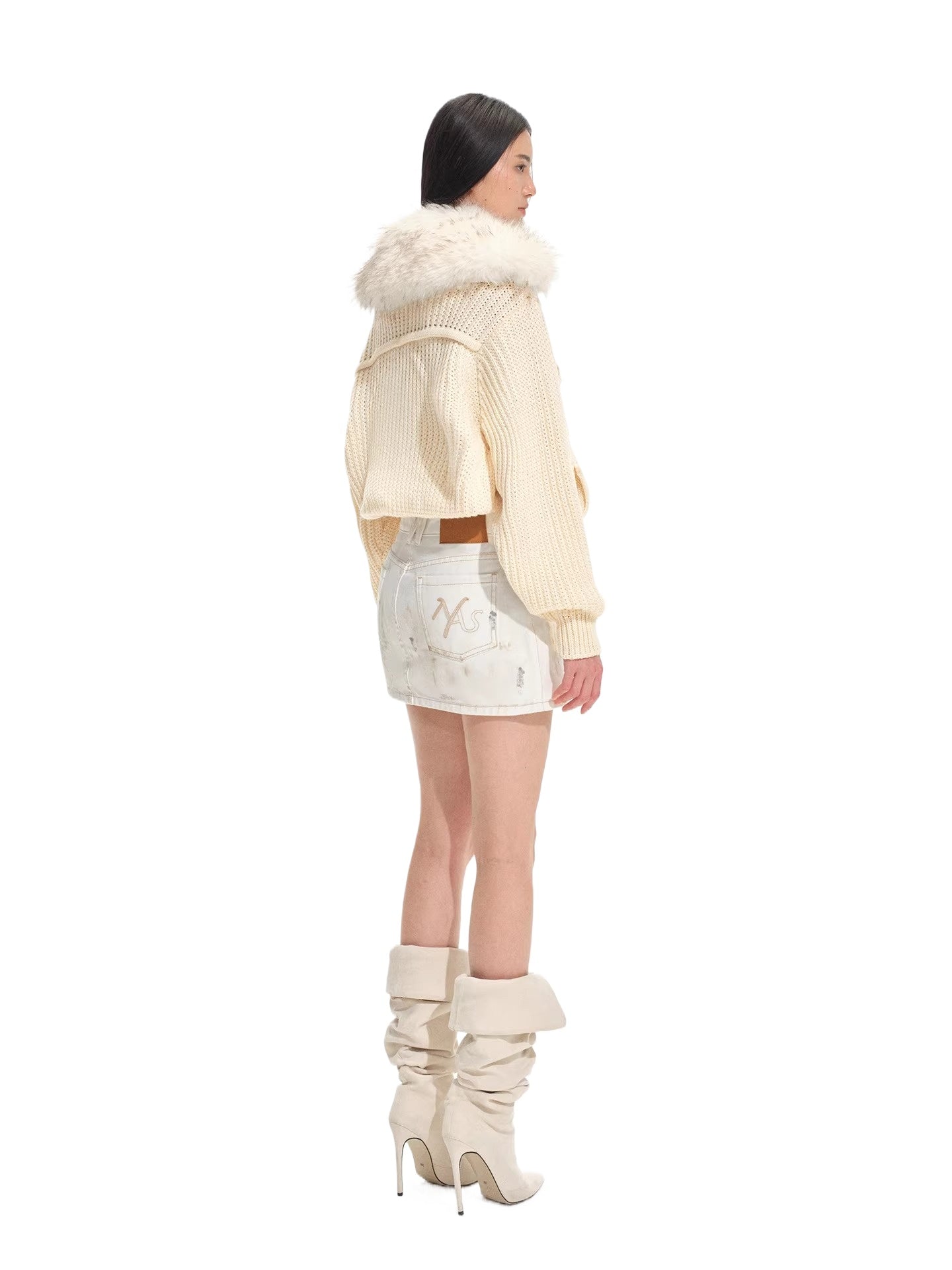 Colmar Fox Fur Oversized Cardigan