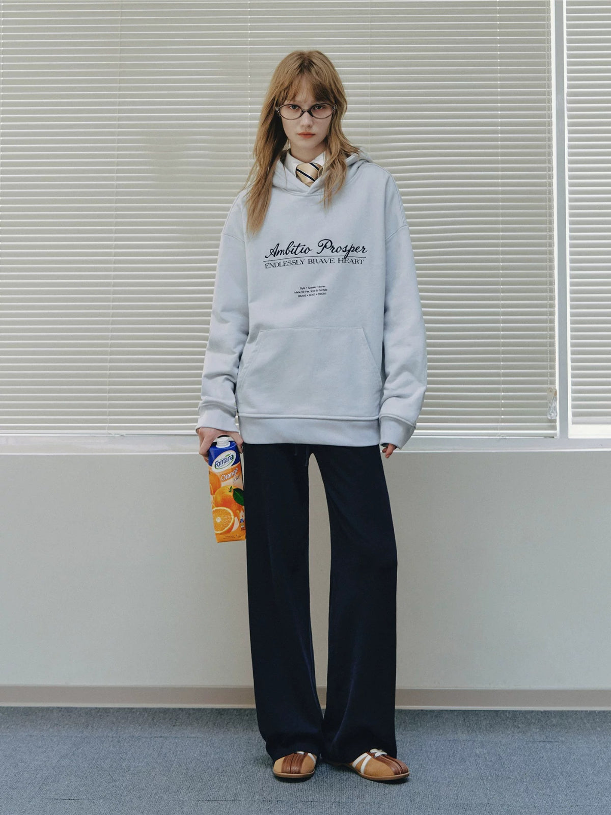 College Embroidered Cotton Hoodie