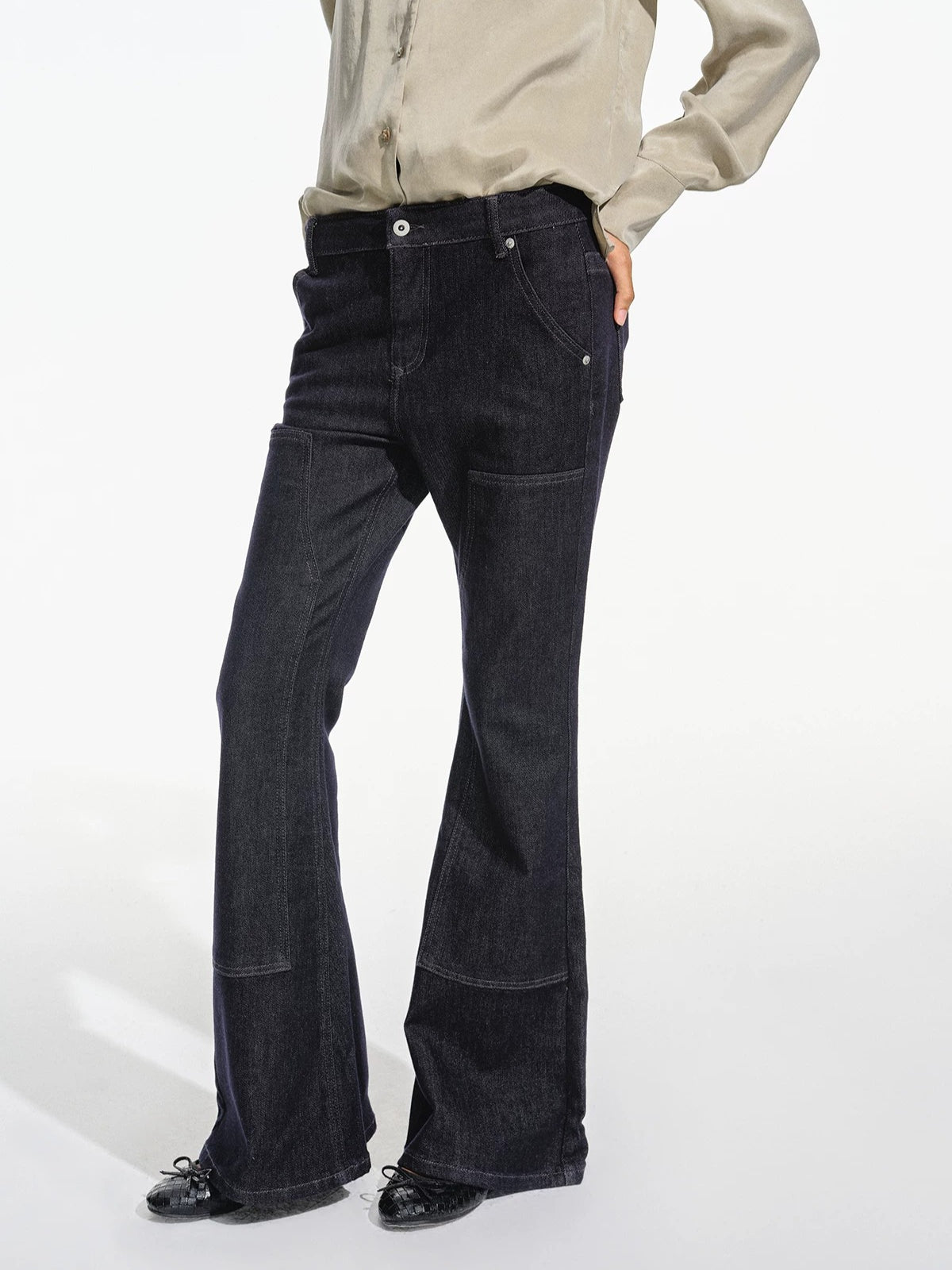 Raw Denim Flare Jeans