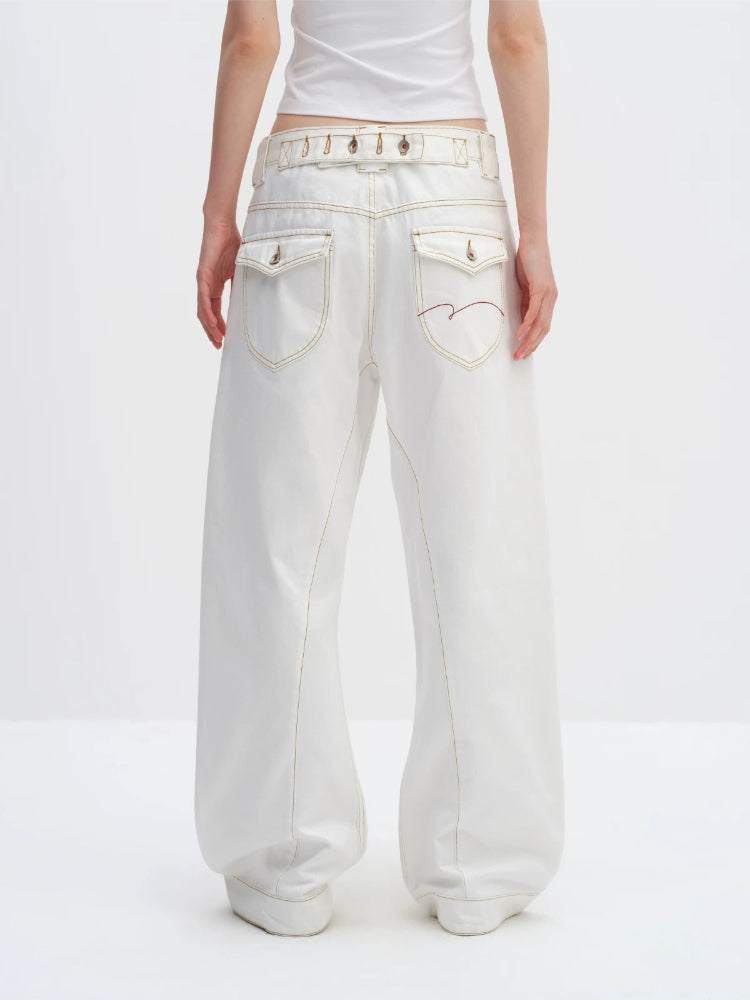 White Paris Button LEJ Jeans