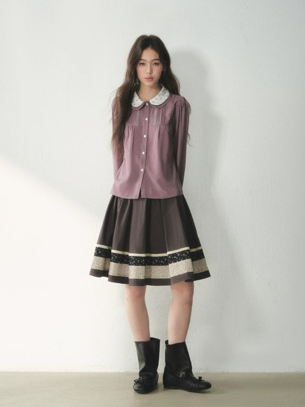 Floral Double Layer Shirt