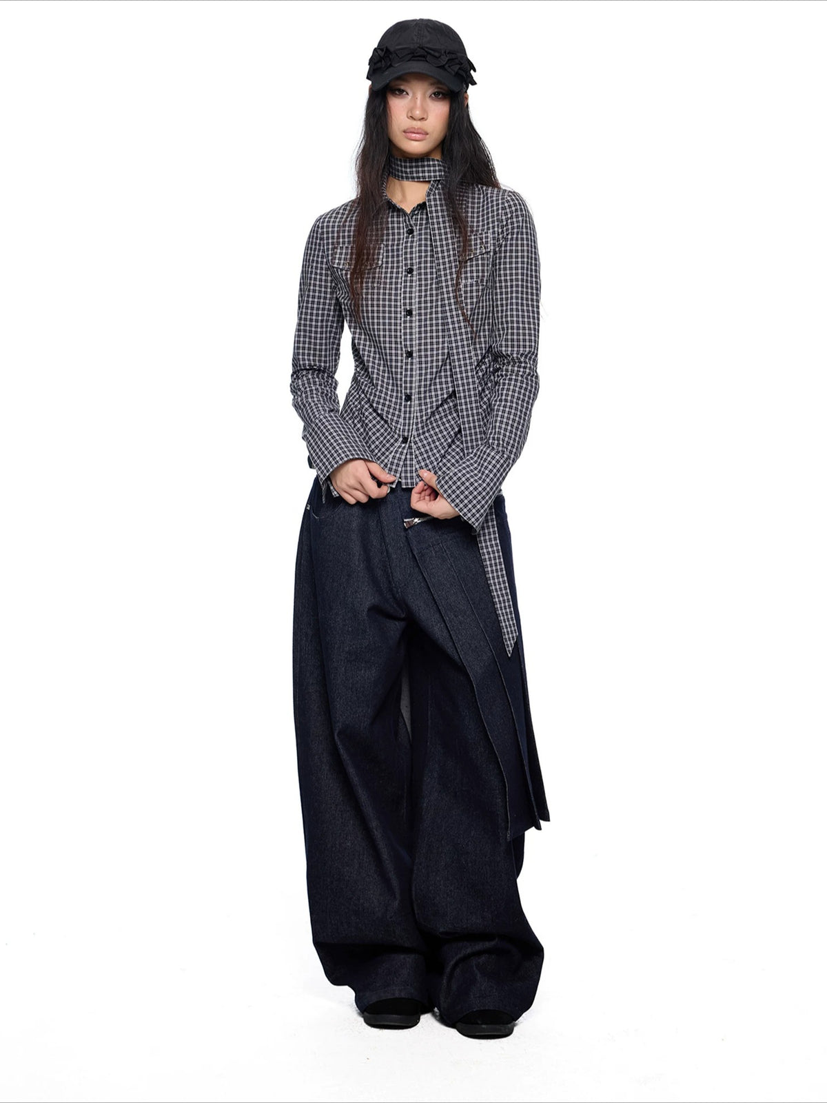 Detachable Denim Skirt Pants