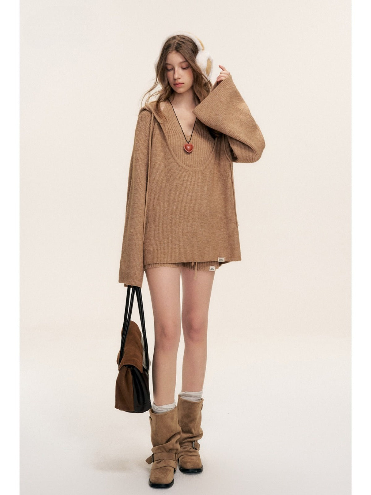Halter Hooded & Three Piece Knit Set