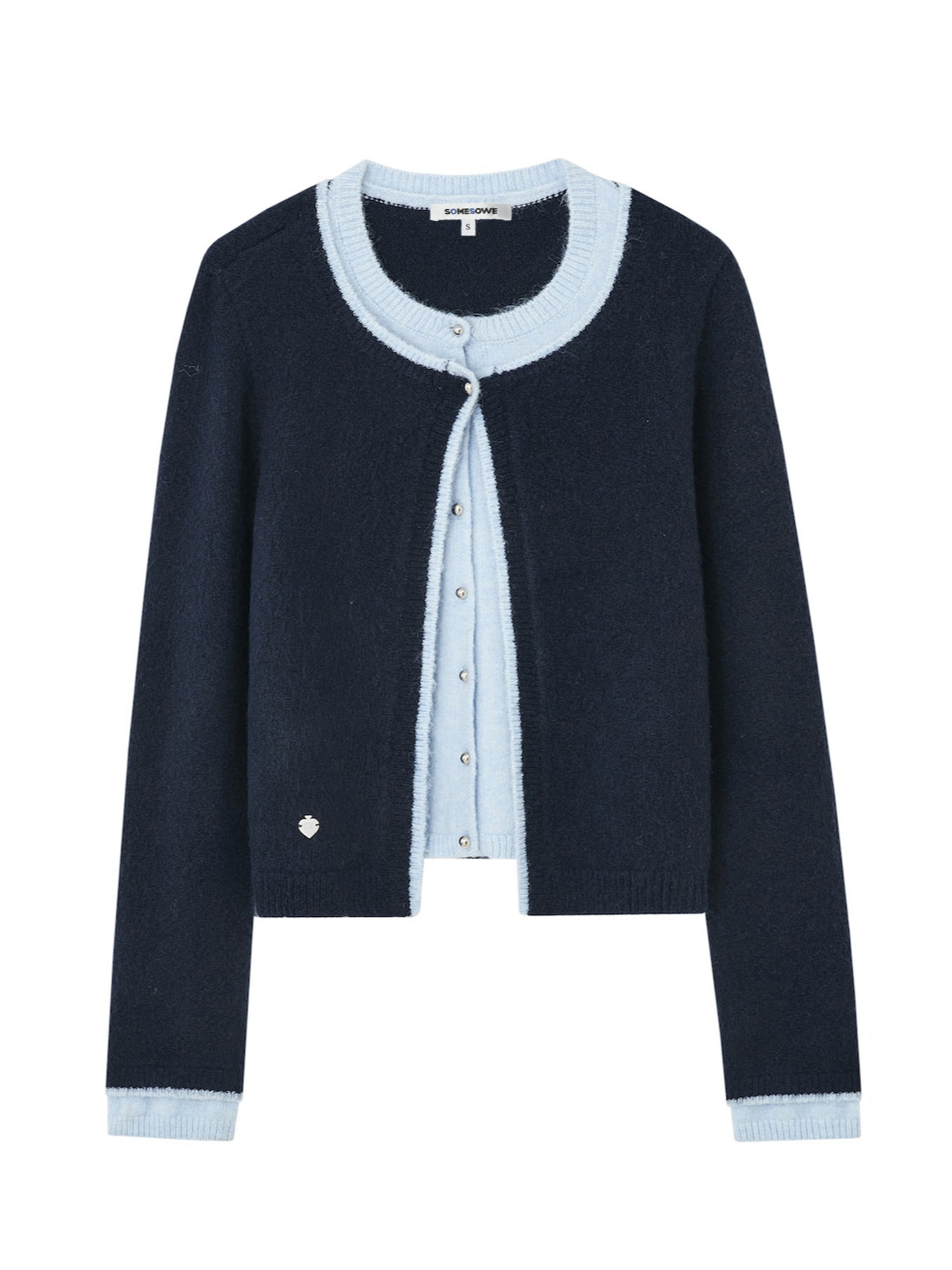 Colorblock Layered Knit Cardigan