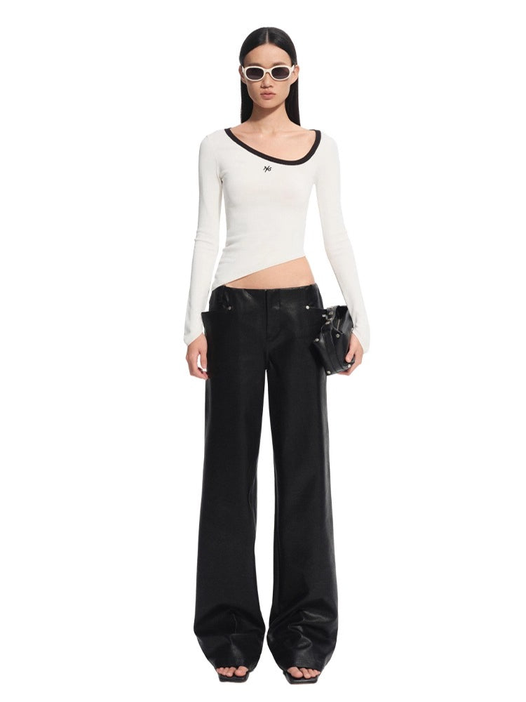 Black Unicorn Matte Leather Pants