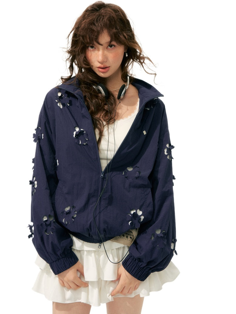 Hollow Cut Floral Jacket