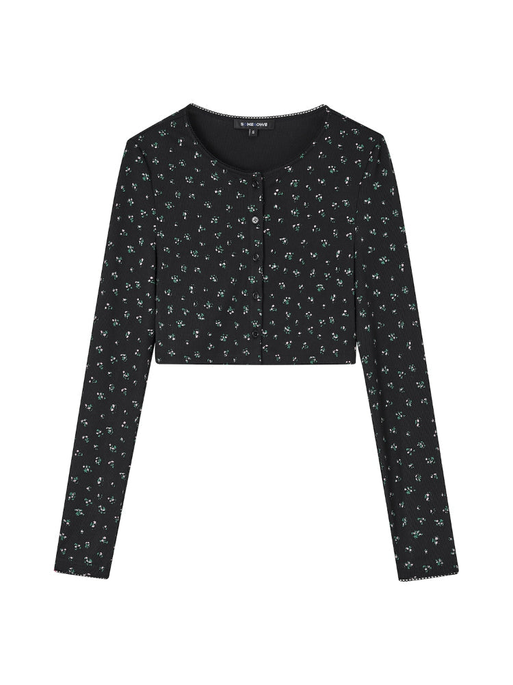 Dropped Shoulder Floral Knit Dress & Cardigan Set