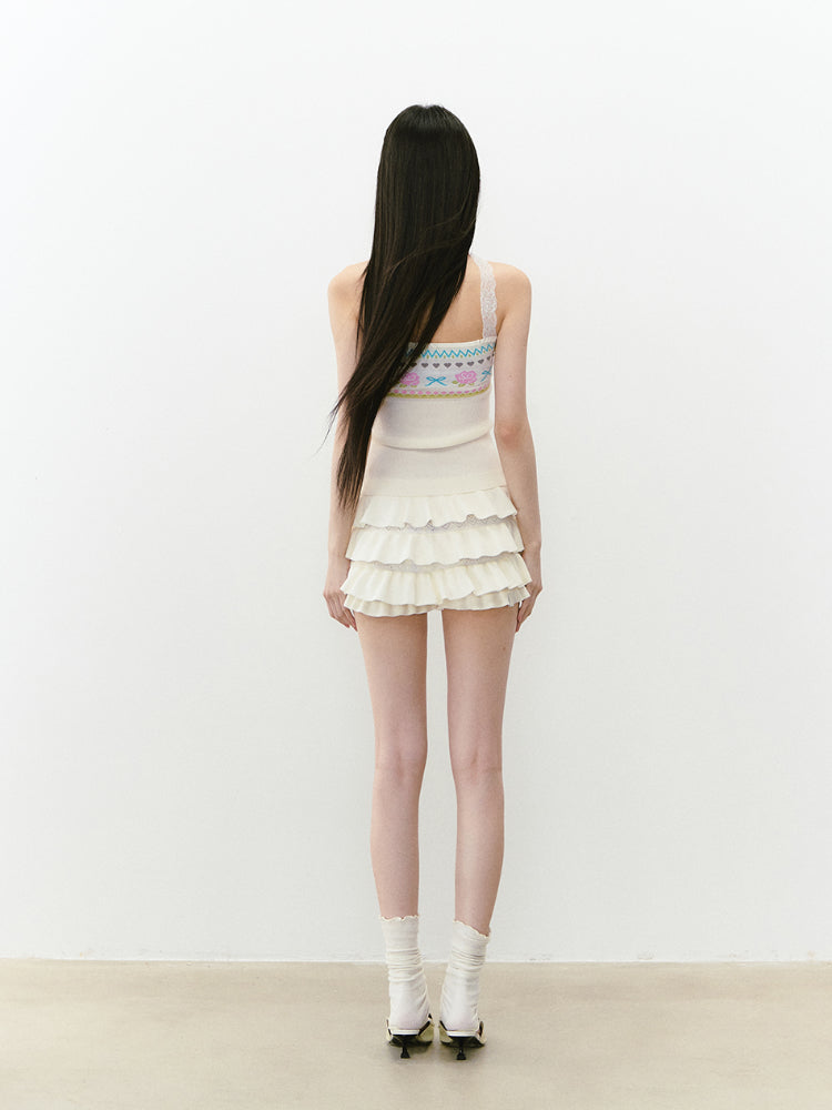 White Versatile Knitted Cake Skirt