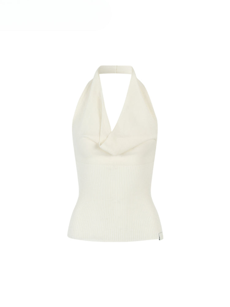 Heavy-duty Knitted Draped Neck Tank Top Set