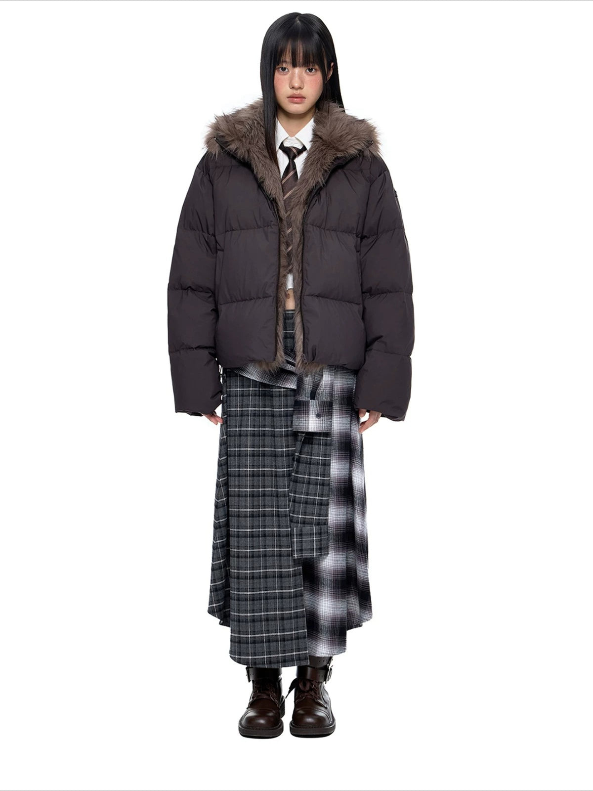 Vintage Fur Collar Down Jacket
