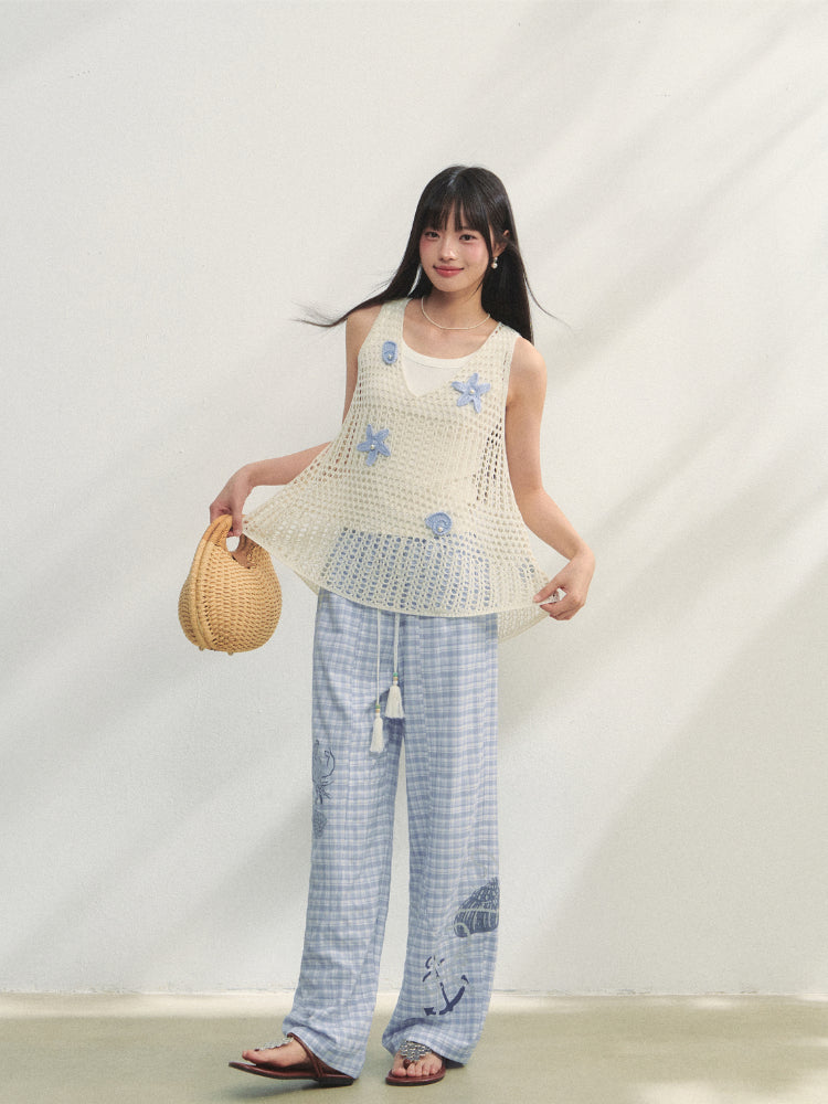 Pearl Crochet Hollow Vest Camisole