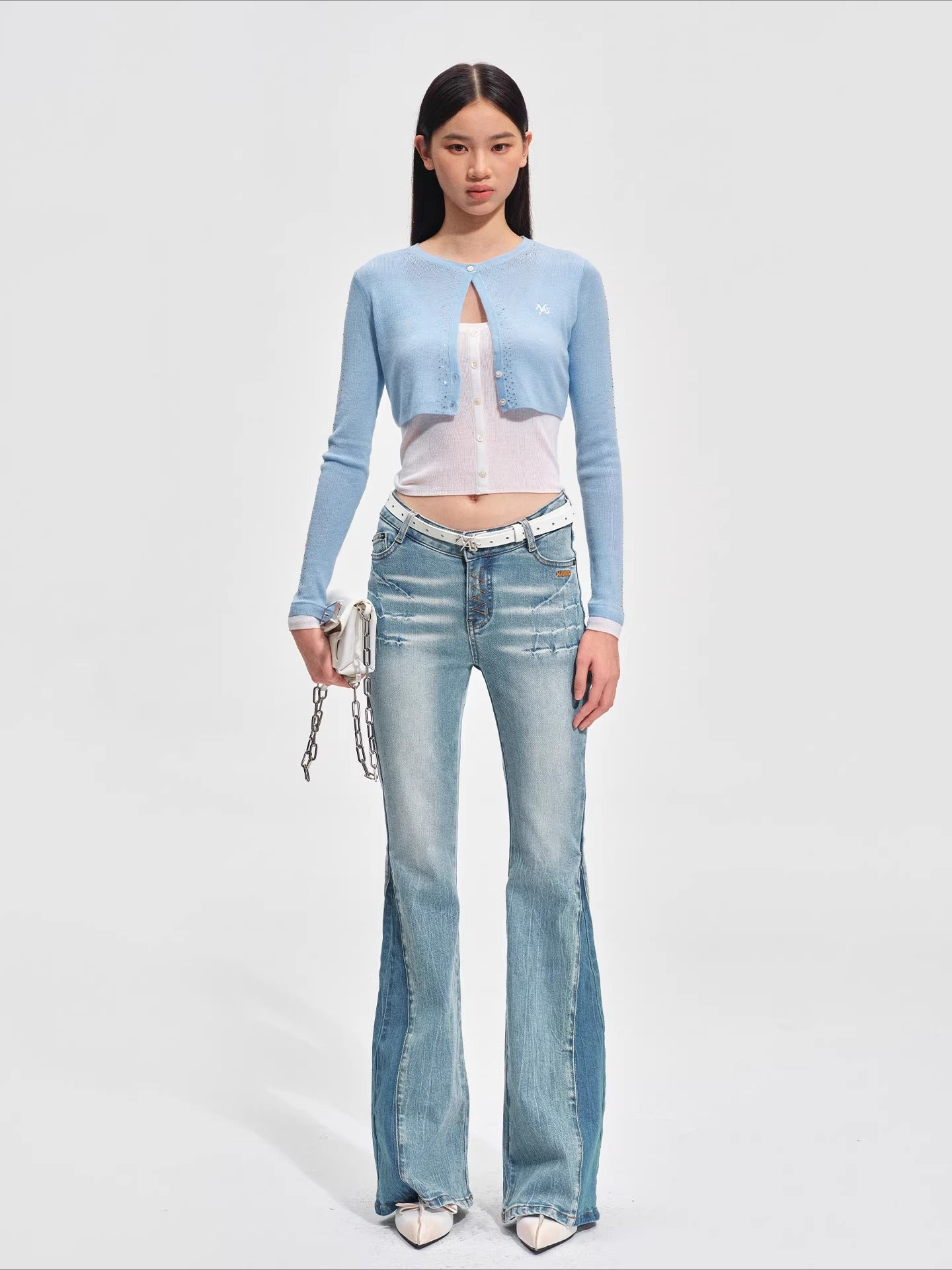 Equestrian Washed Flared Jeans