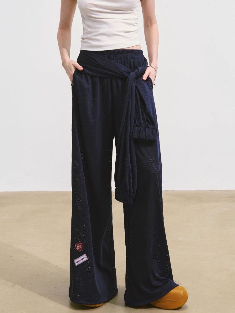 Tie-Waist Flowy Linen Wide-Leg Pants