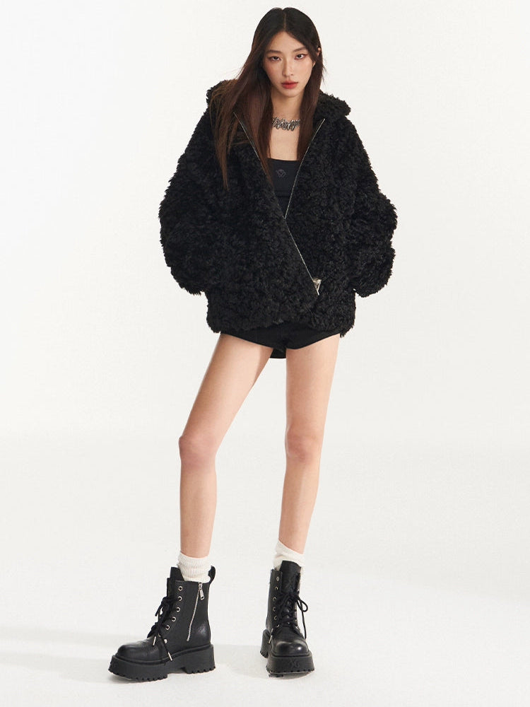 Oversize Faux Fur Hooded Coat