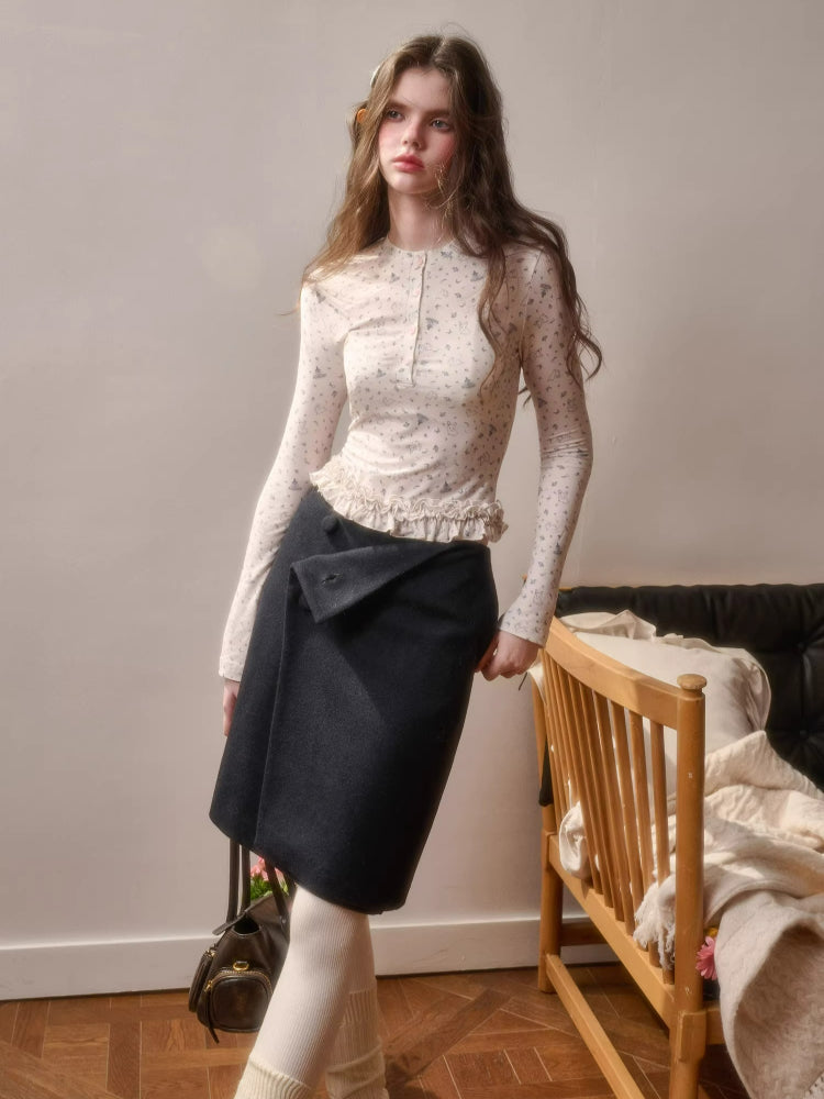 Soft Wool Blend Mini Skirt