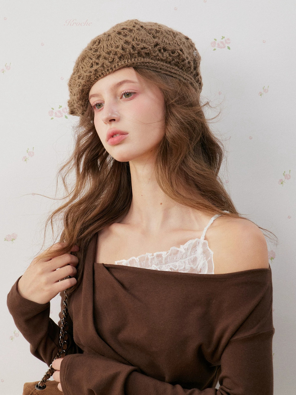 Lace Trim Twist Neck Top