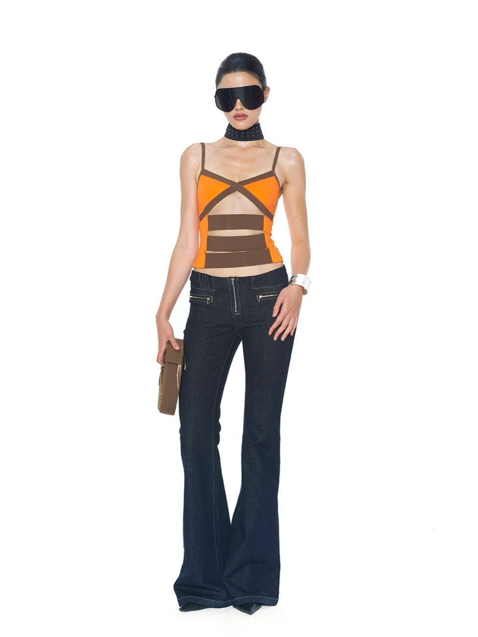 Low-Rise Zip Flare Jeans