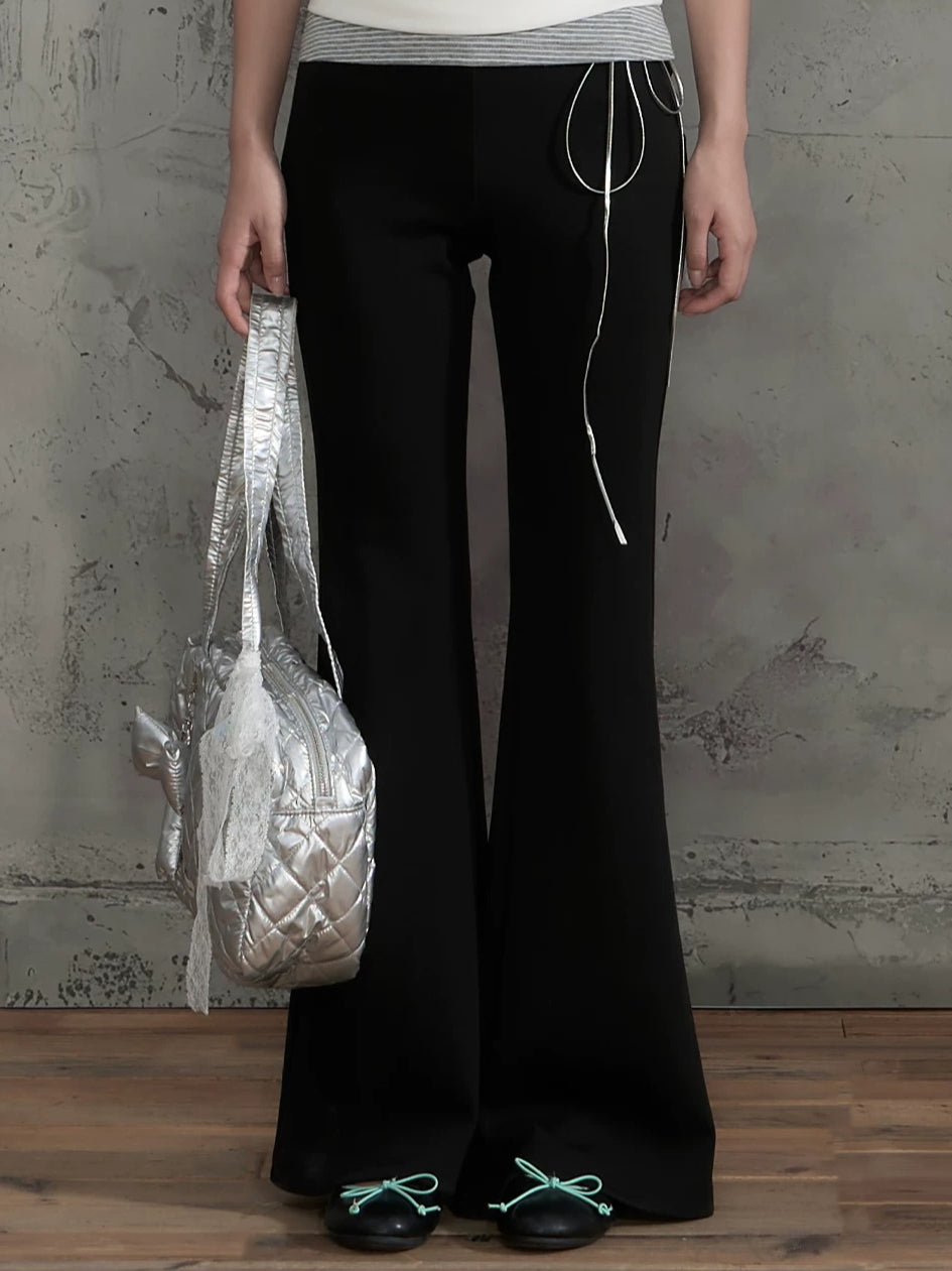Contrast Flare Pants
