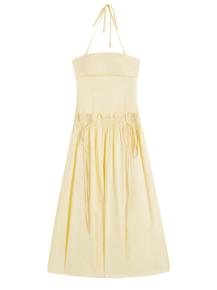 Tie-Waist Strapless Dress