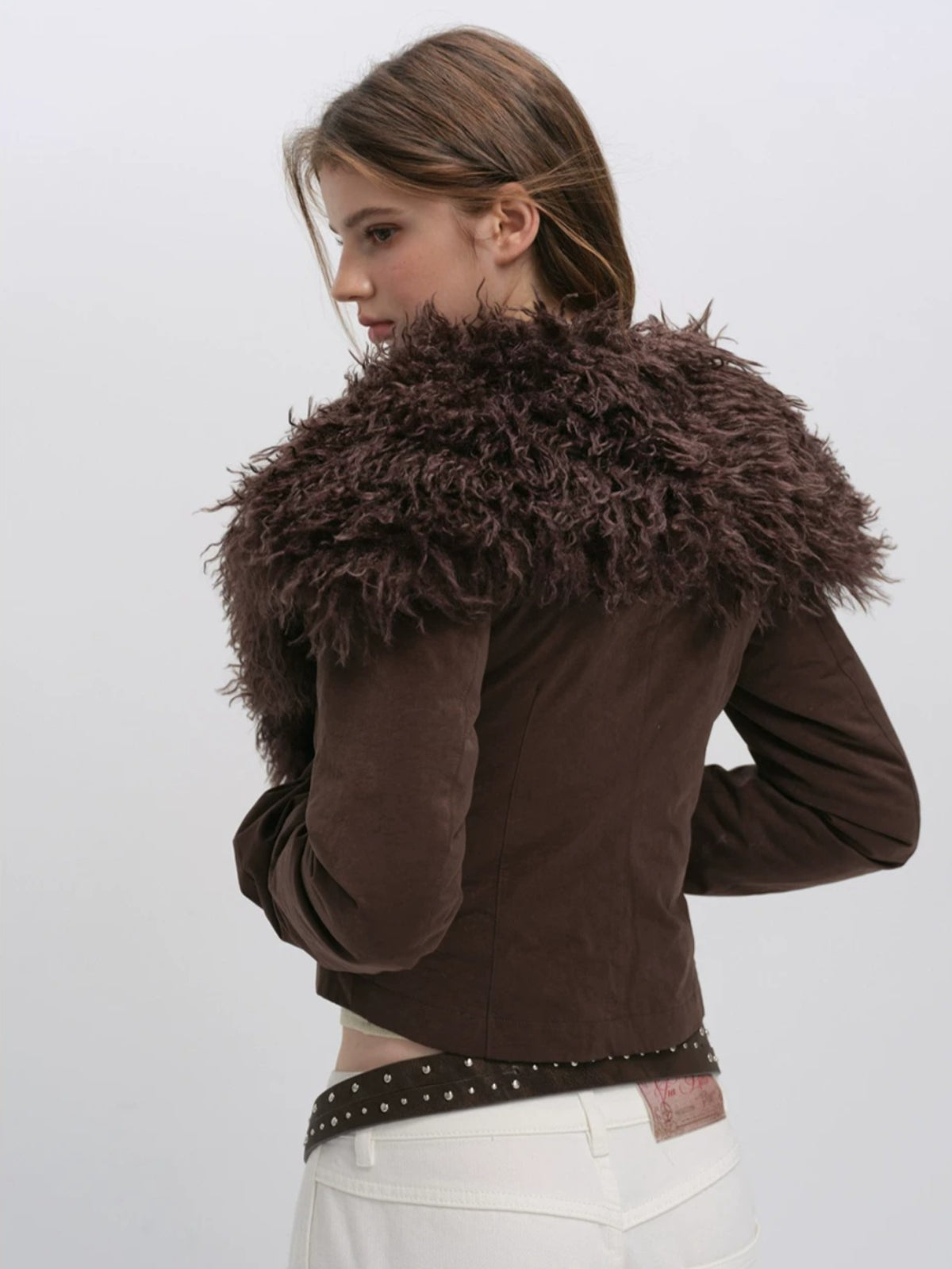 Faux Fur Collar Cropped Down Jacket