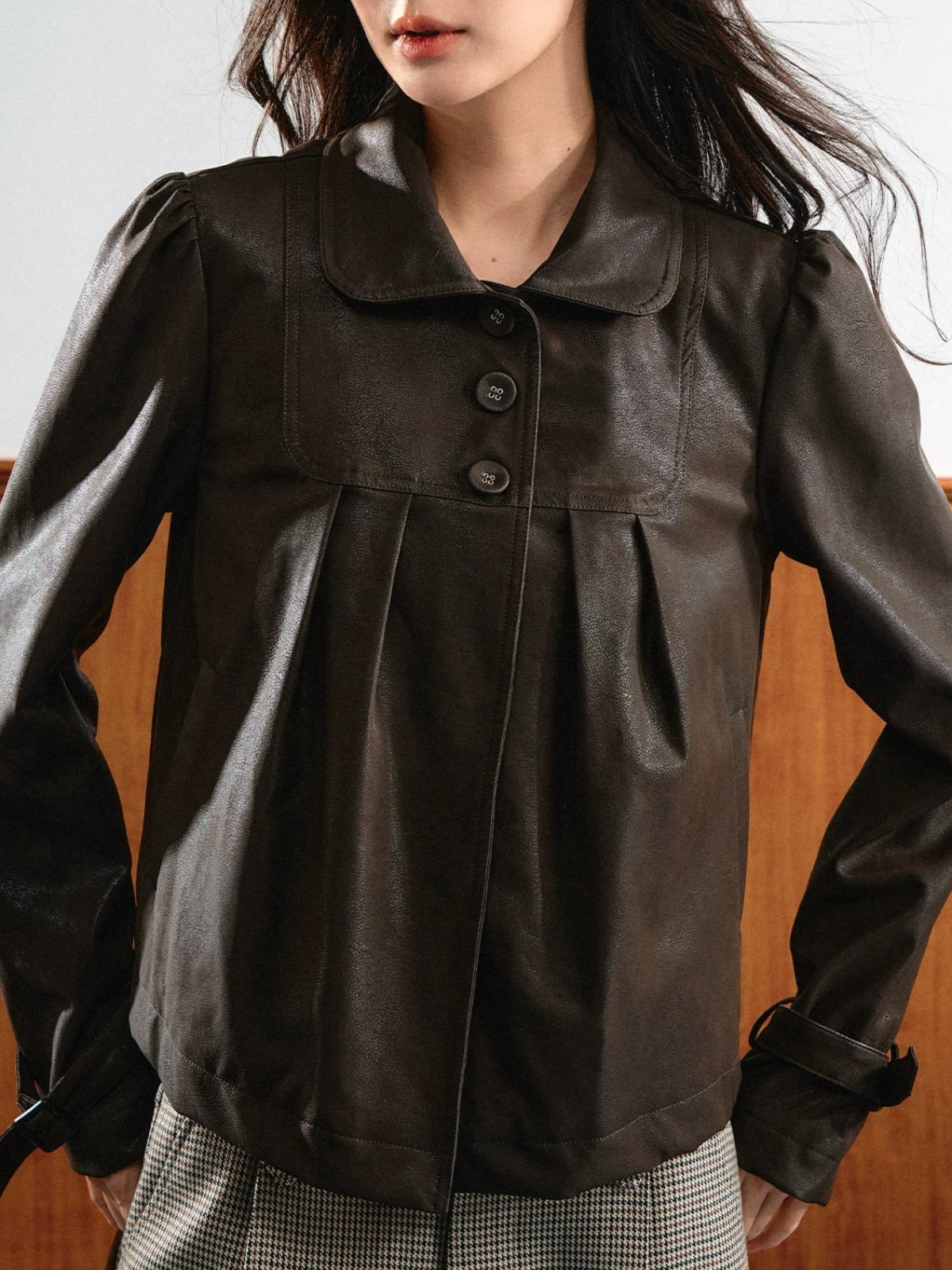 Doll Collar PU Jacket