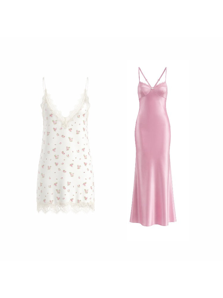 Layered Lace Chiffon Dress