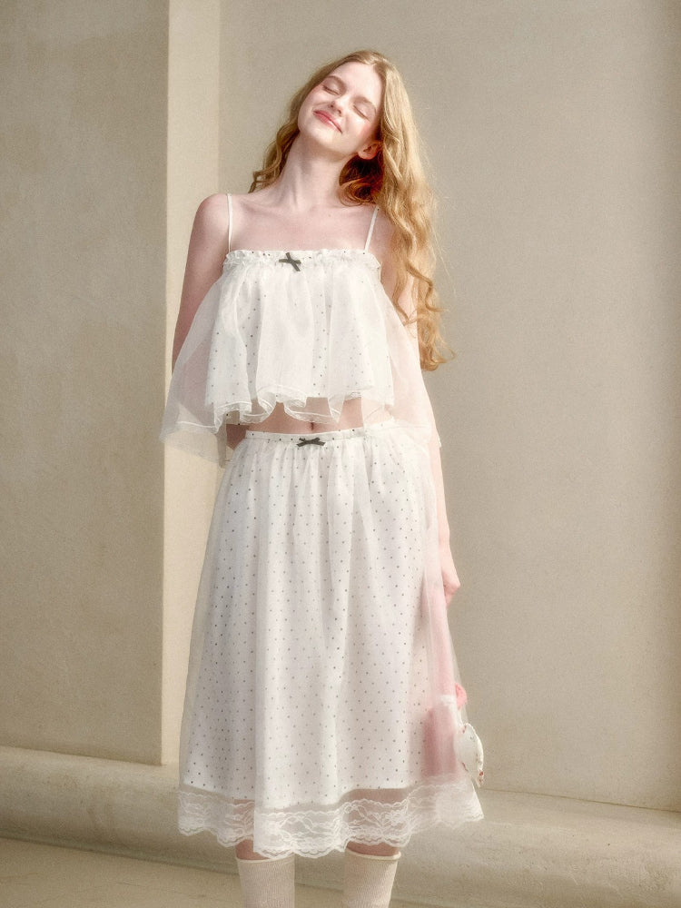 Pearl Organza Polka Dot Set