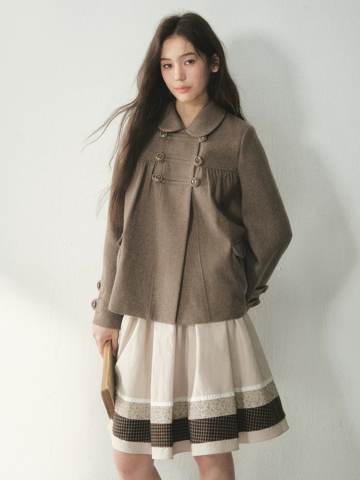 Chestnut Napoleon Wool Blend Coat