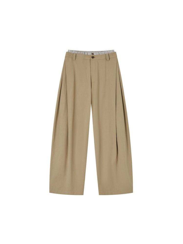 Double Waistband Pleated Wide Leg Pants