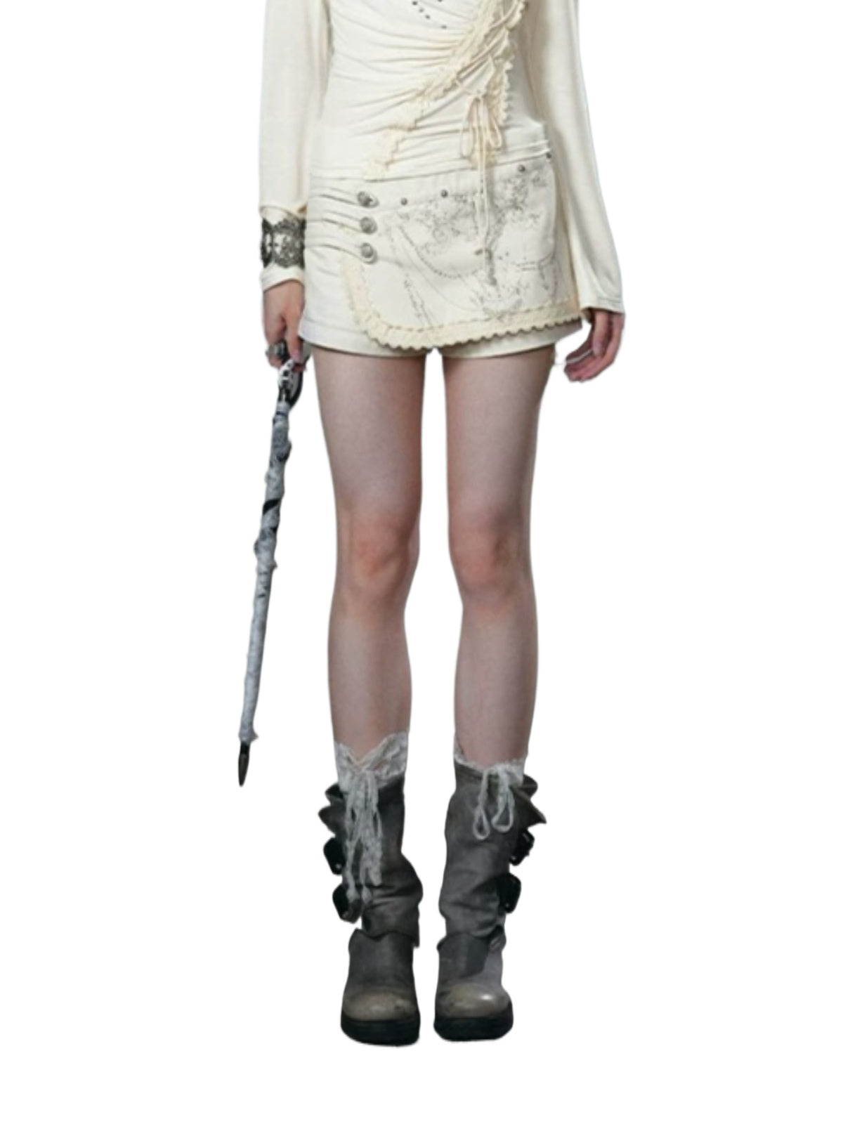 Butterfly Knight Graphic Lace Skort