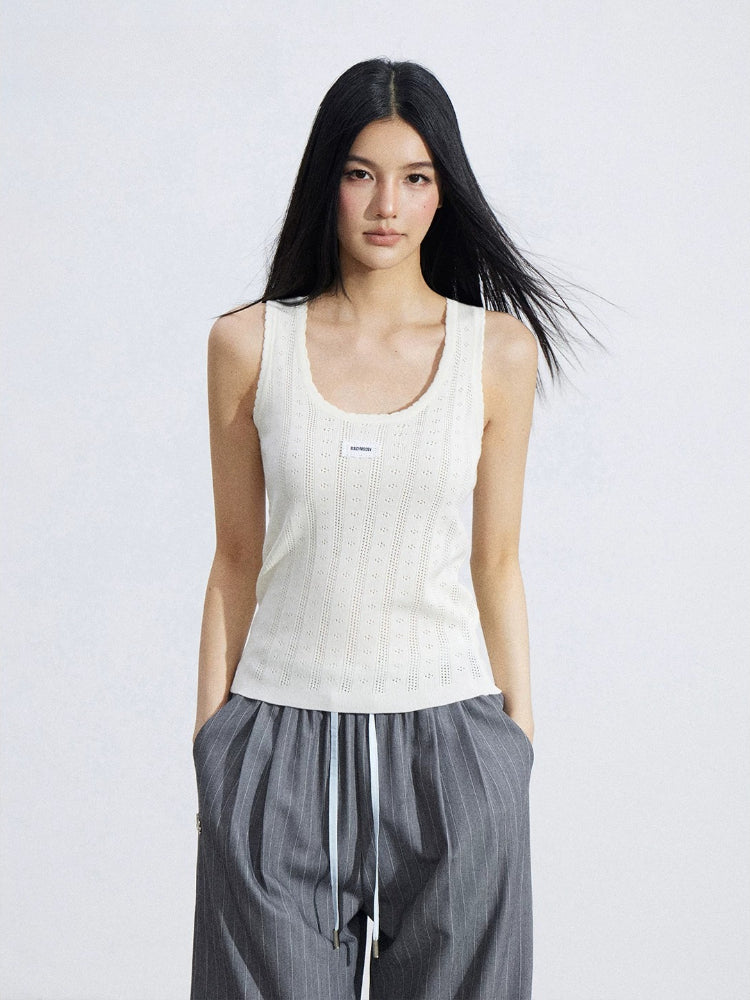 Lace Hollow Ice-Silk Vest