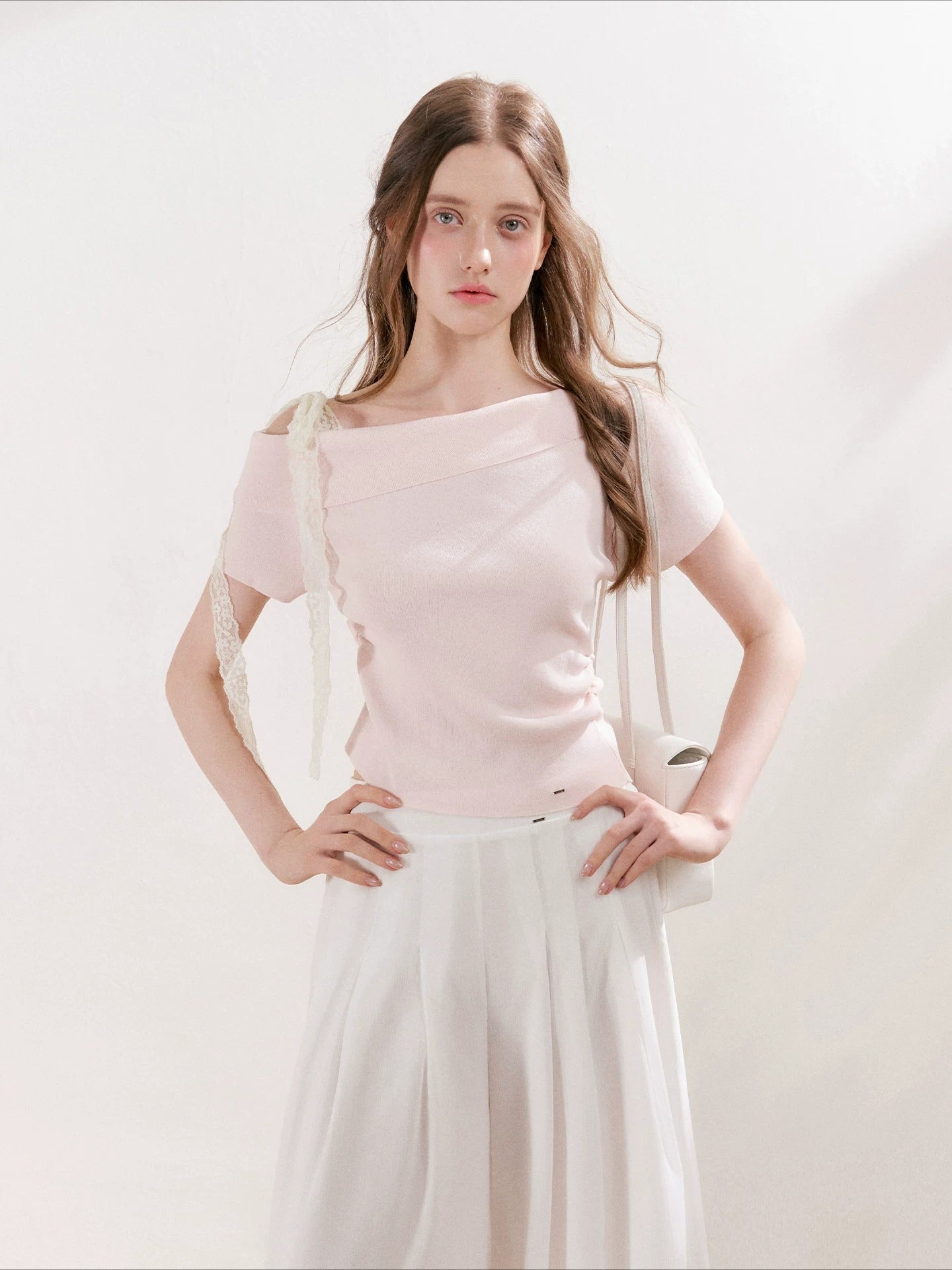 Asymmetric Lace Knit Top