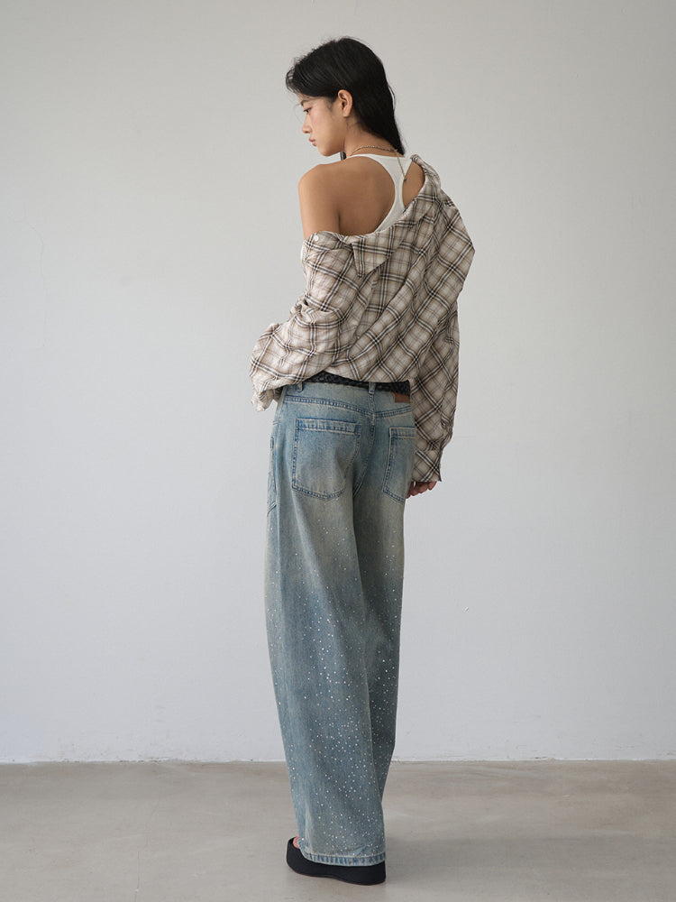 Two-piece Look Checked Long-sleeve Shirt