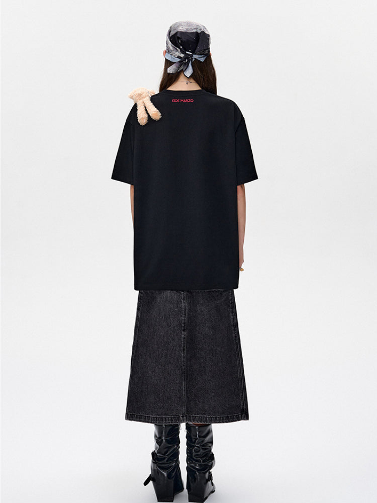 Short Sleeve Fashion Casual Solid Color Round Neck T-shirt