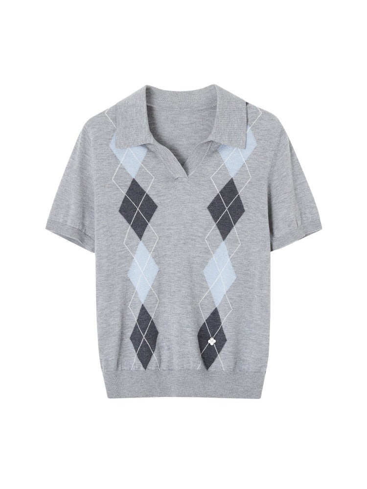 Argyle Contrast Polo Tee