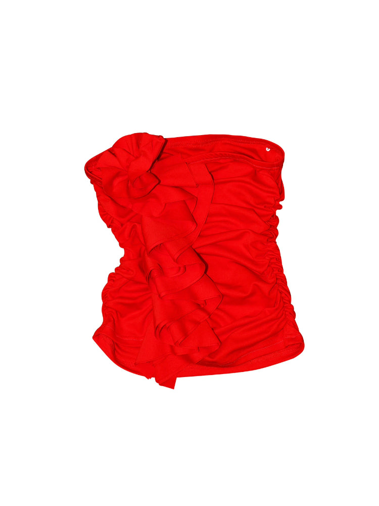 Floral Ruched Tube Top