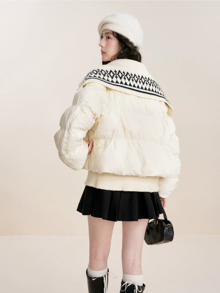 Jacquard Collar Down Jacket