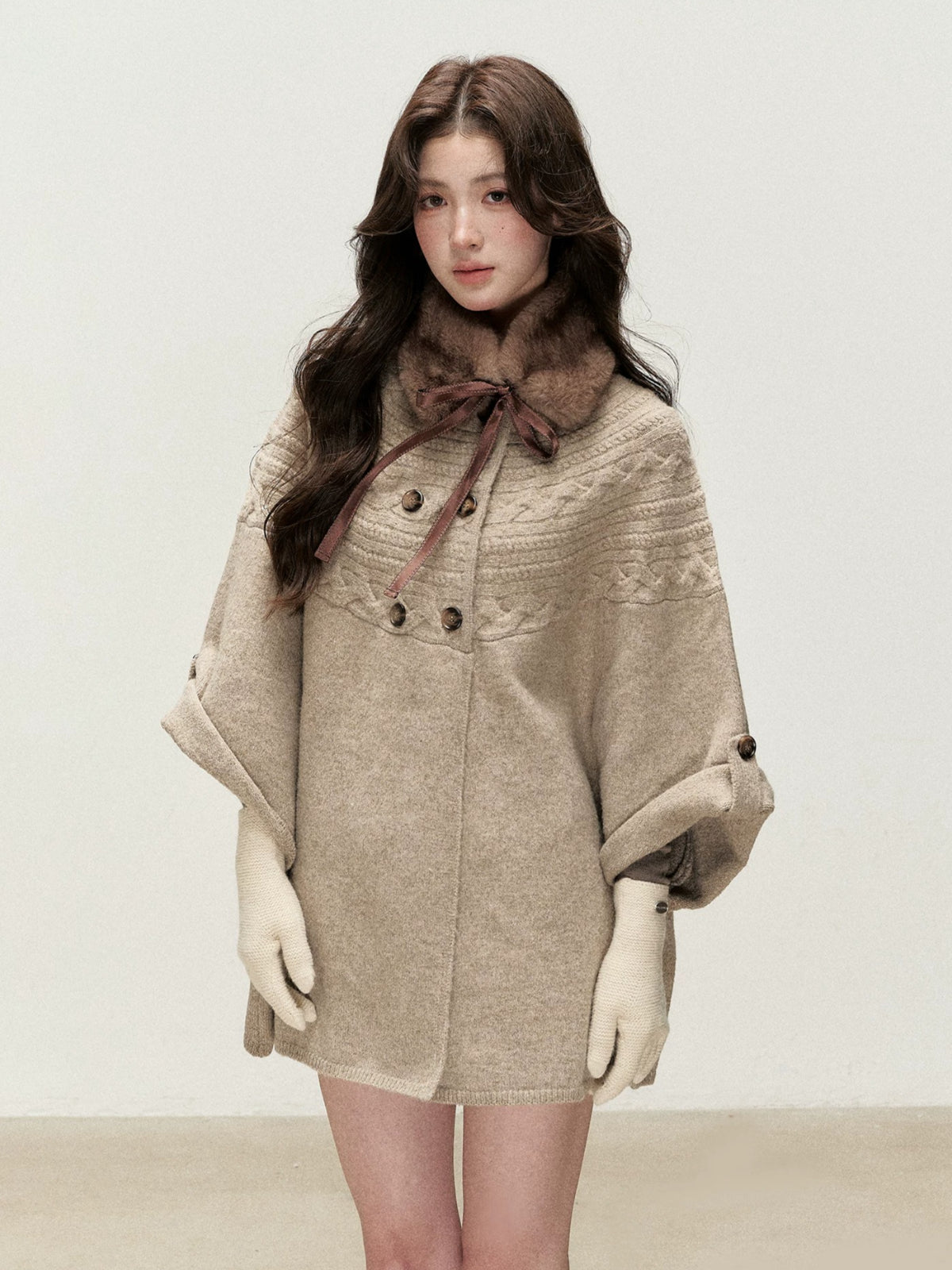 Cable Knit Cape Cardigan