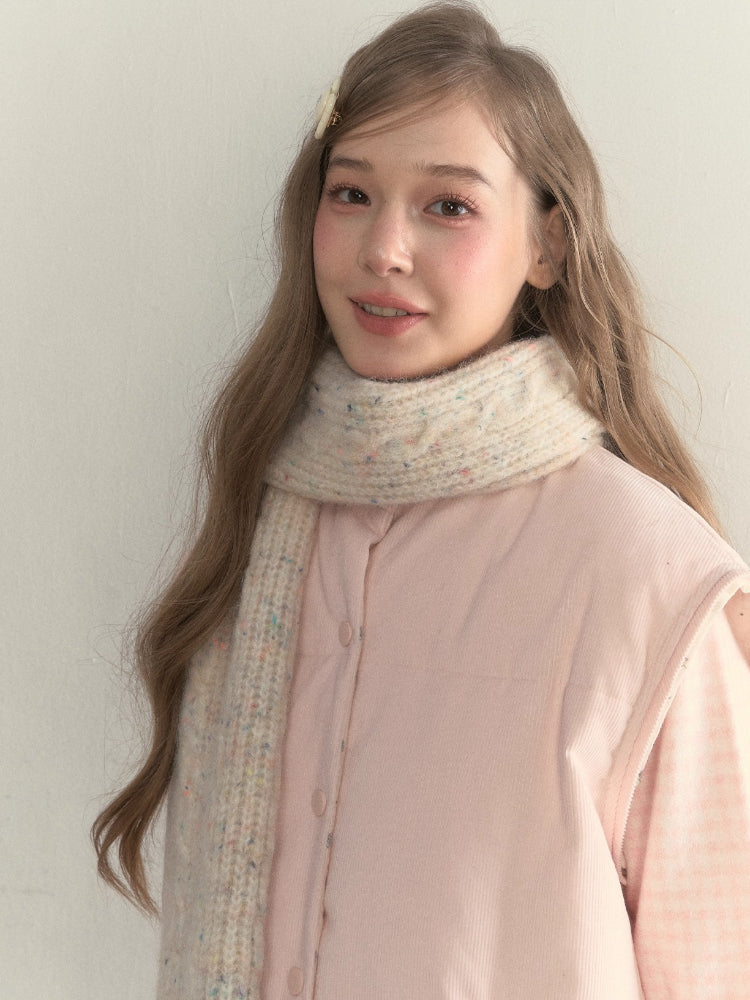 Speckled Cable Wool Scarf