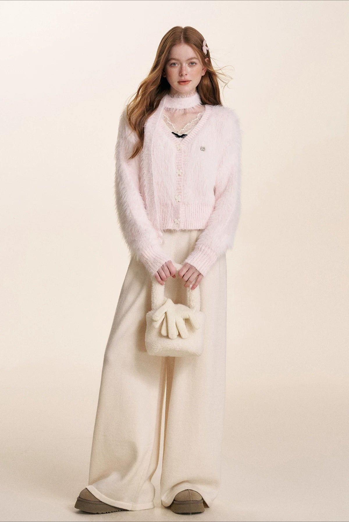 Embroidered Zip Knit Set