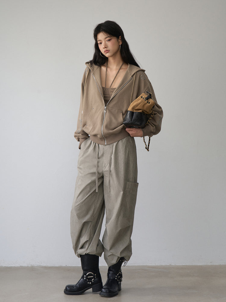 Rivet Loose Zip-up Hoodie